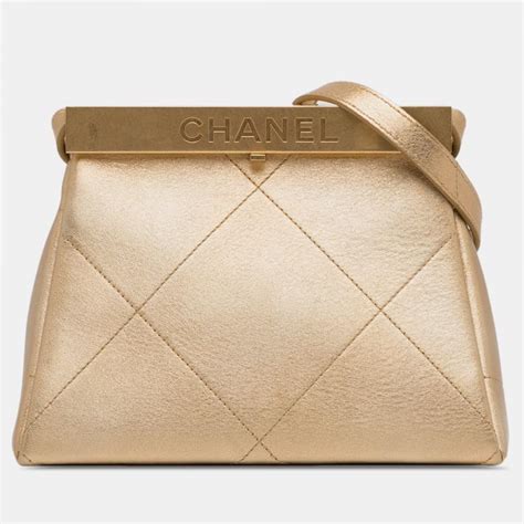 chanel 19 glossy calfskin|chanel calfskin kiss lock bag.